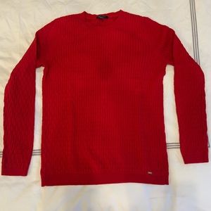 Tommy Hilfiger 99% cotton red cableknit sweater